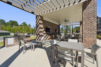 Summer kitchen pavilion with gas grills